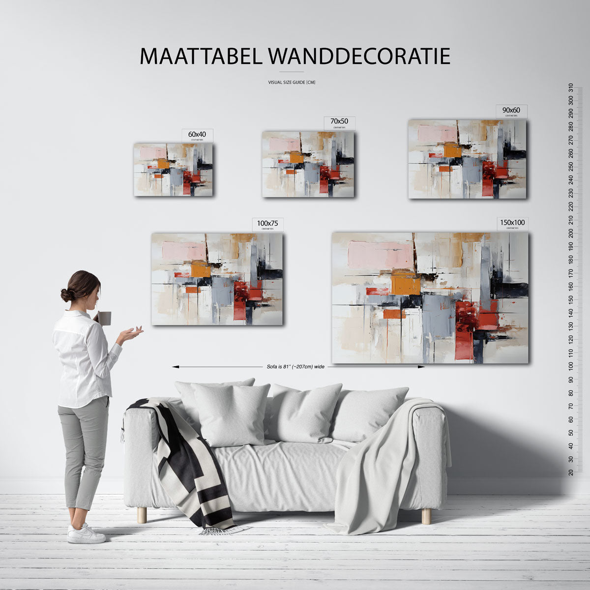 Geometrische kleurencompositie Kunstwerk