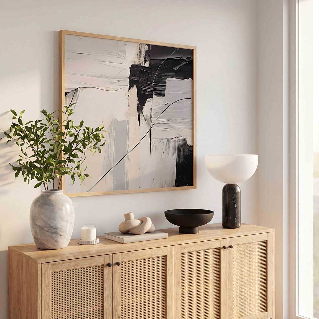 Abstracte zwart wit Poster