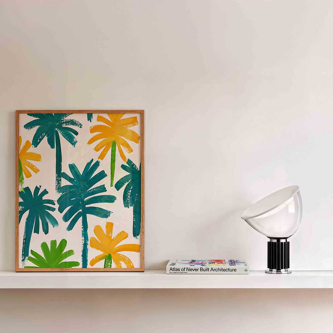 Palmbladeren en bloemen Poster