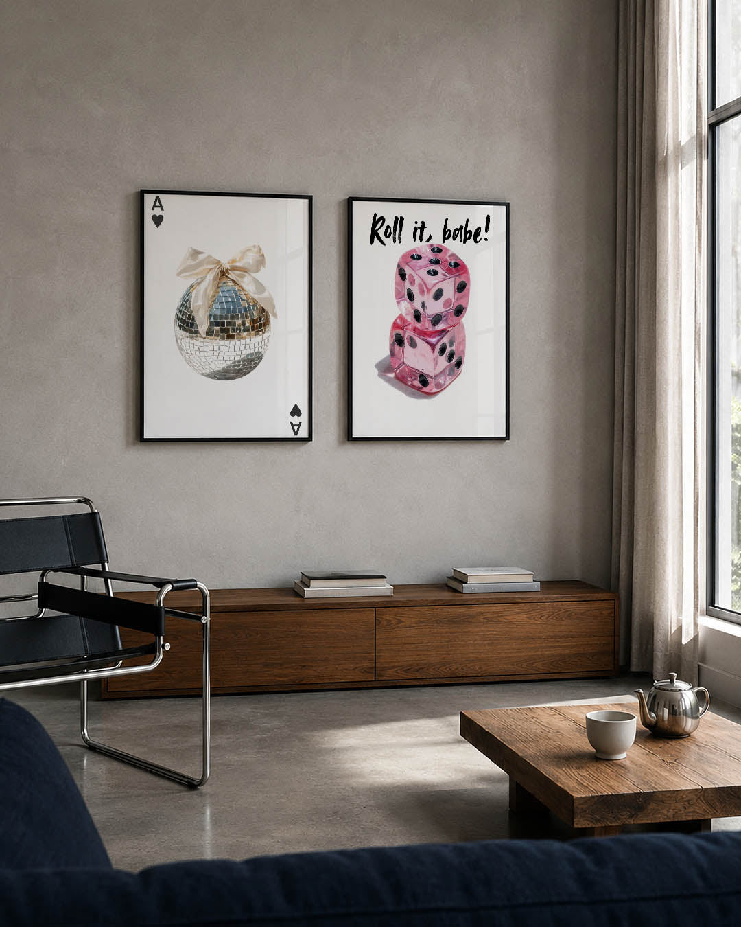 Spiegelbol met strik Posterset