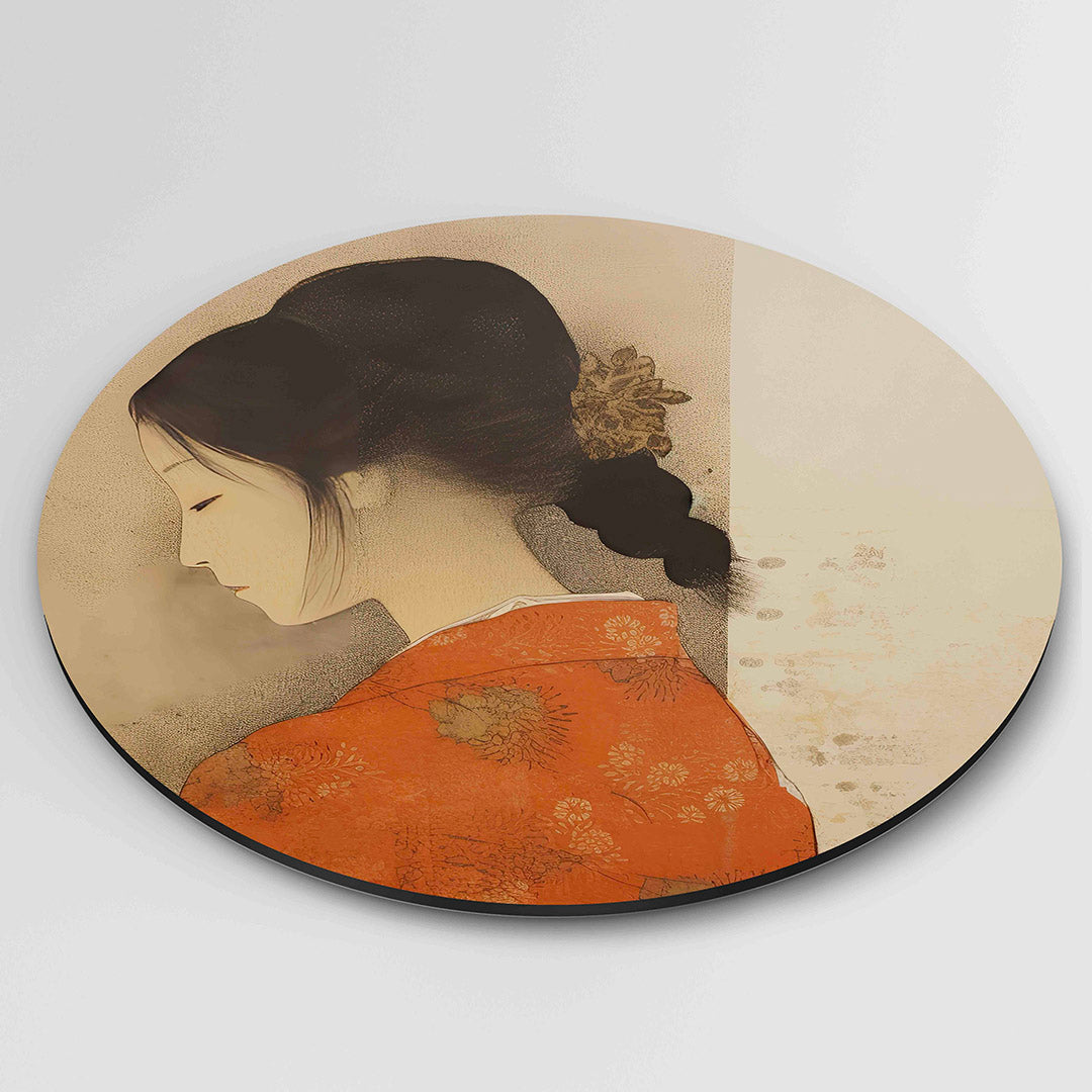 Vrouw in kimono Muurcirkel