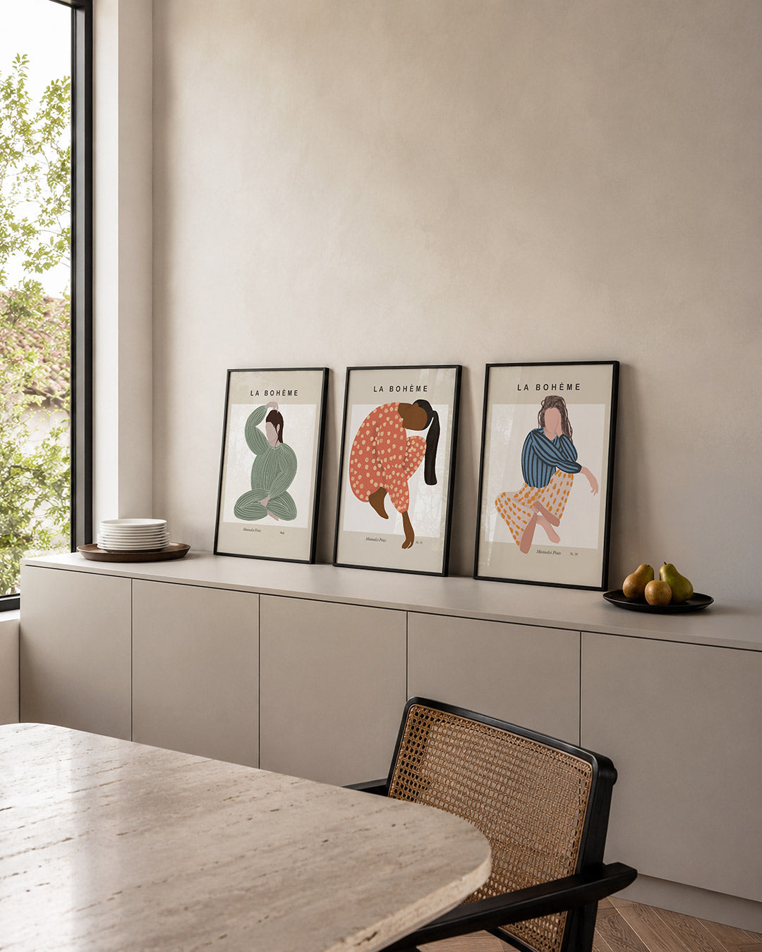 Gestreepte vormen Posterset
