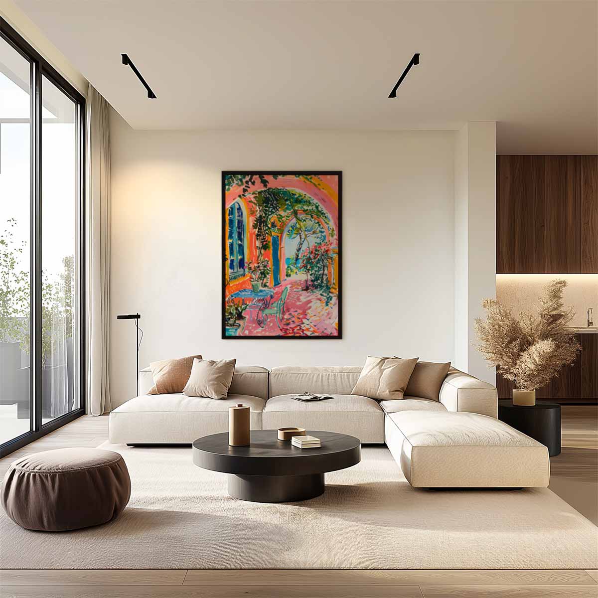 Kleurrijke Zomertuin Kunstwerk-canvas-dibond-plexiglas-wanddecoratie-WallArtistic
