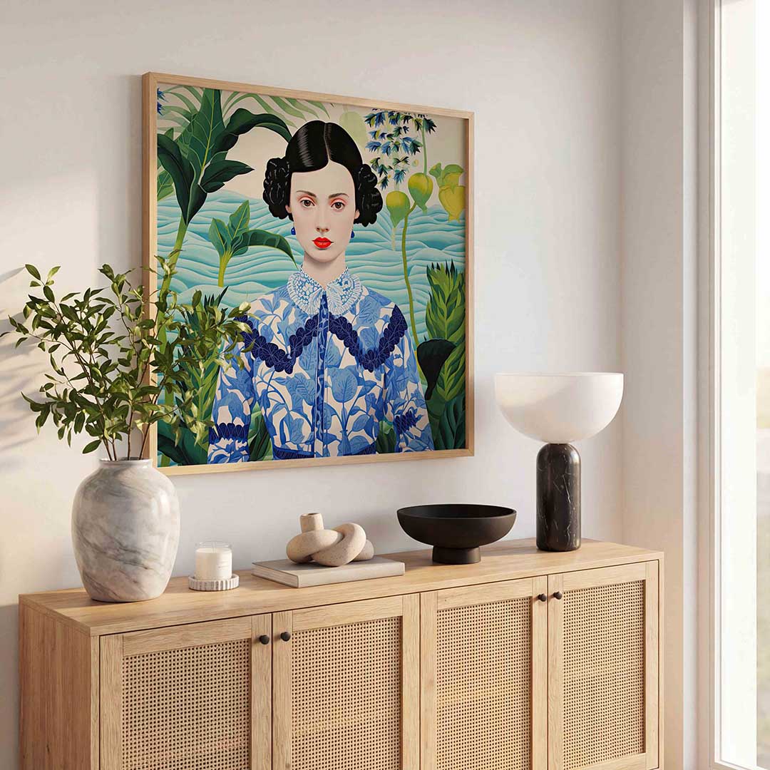 Vrouw met planten Poster