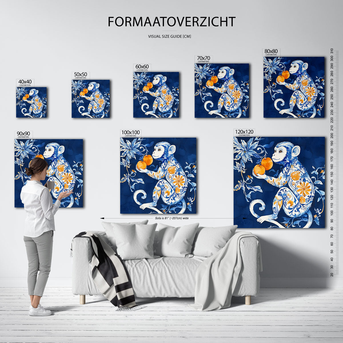 Aap met sinaasappels Poster