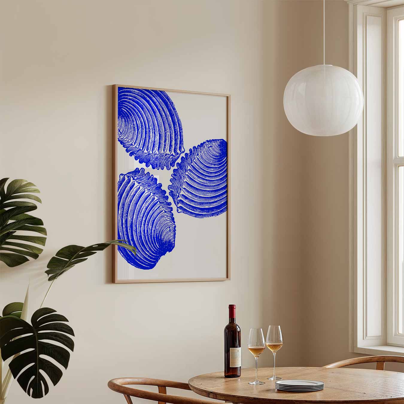 Moderne Blauwe Schelpenkunst Poster-WallArtistic