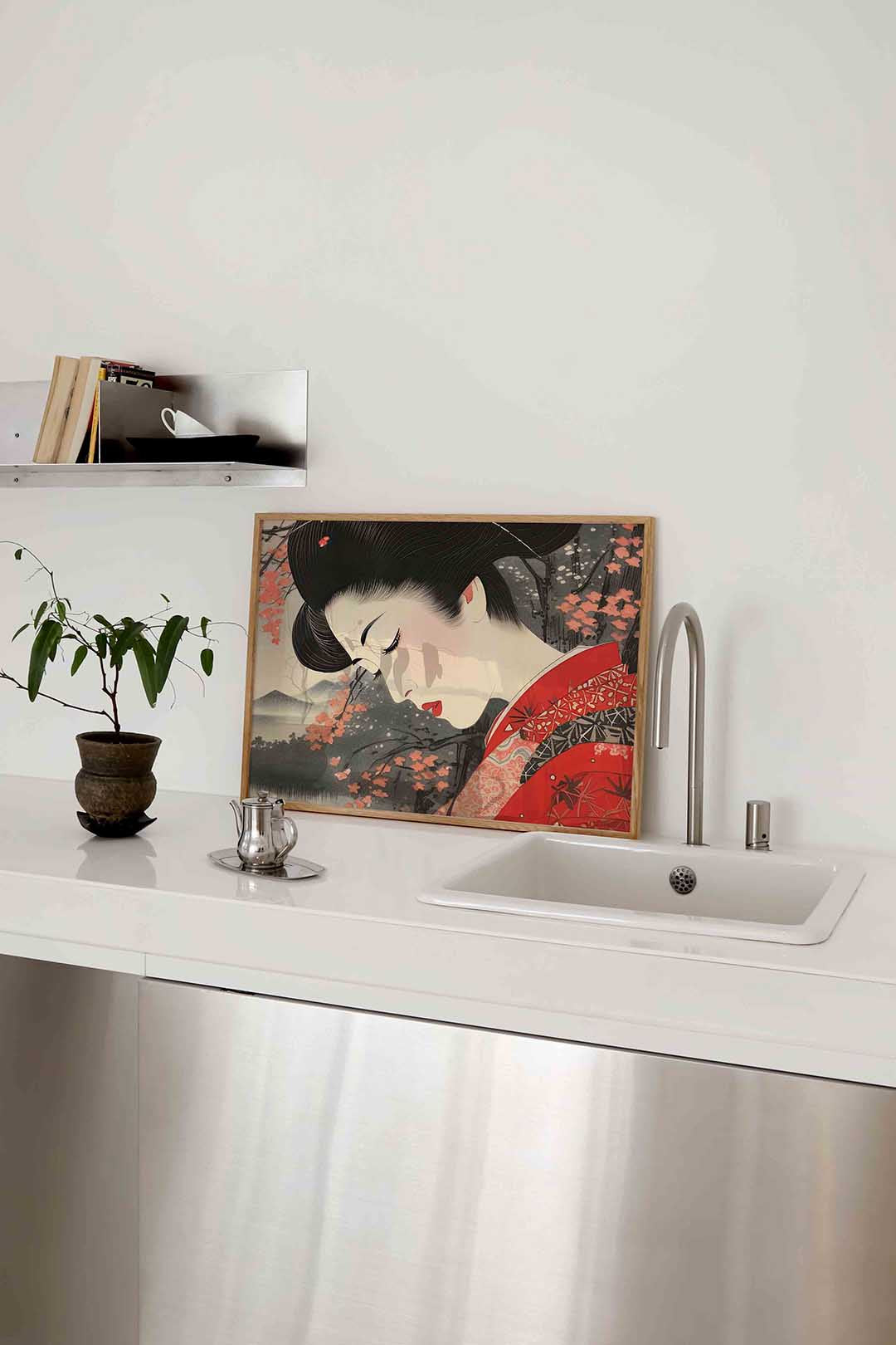 Vrouw in kimono Poster