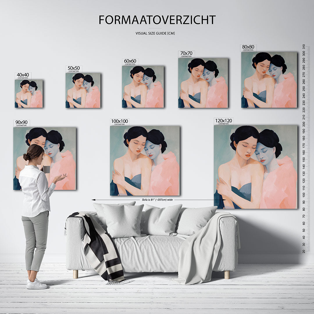 Intieme omhelzing Kunstwerk