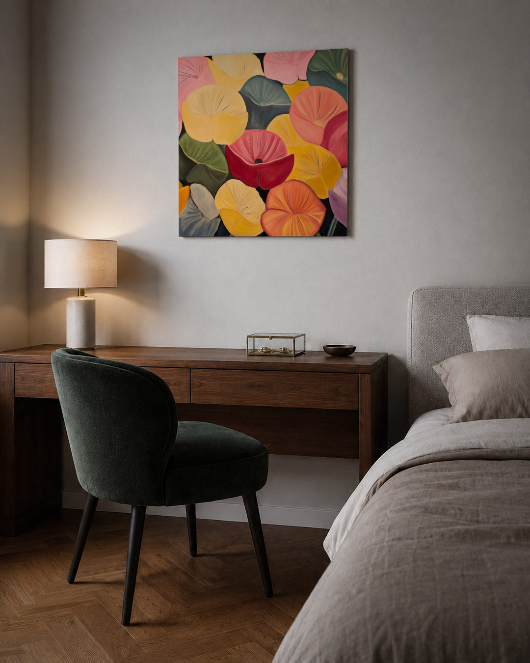 Kleurrijke bloemenvormen Kunstwerk