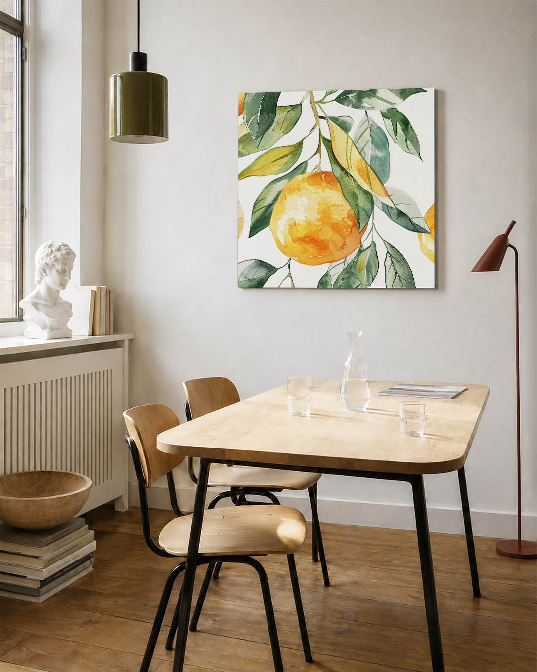 Citrus en bladeren Kunstwerk