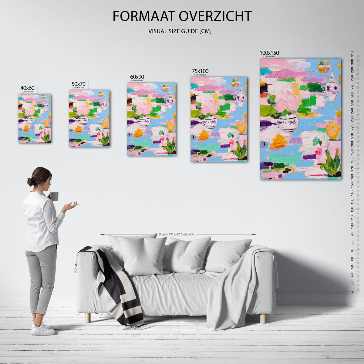 Kleurrijke bloemvormen Kunstwerk