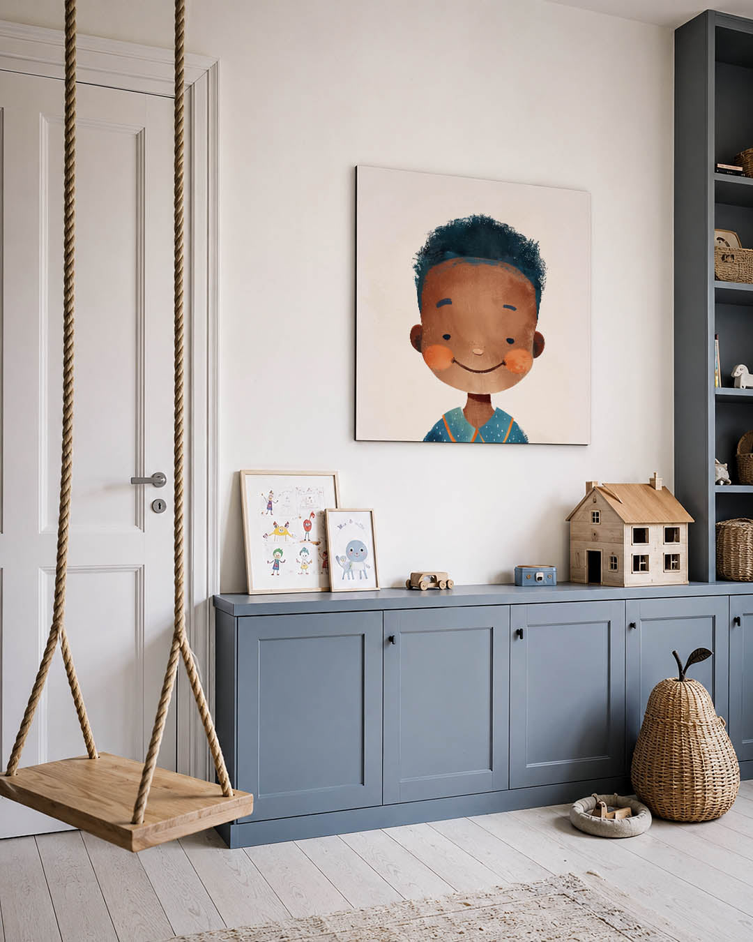 Vrolijk portret kind Kunstwerk