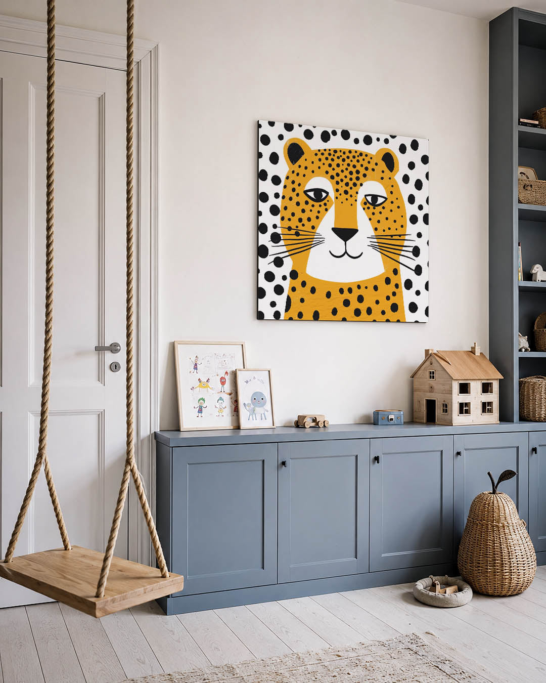 Grafische luipaard illustratie Kunstwerk