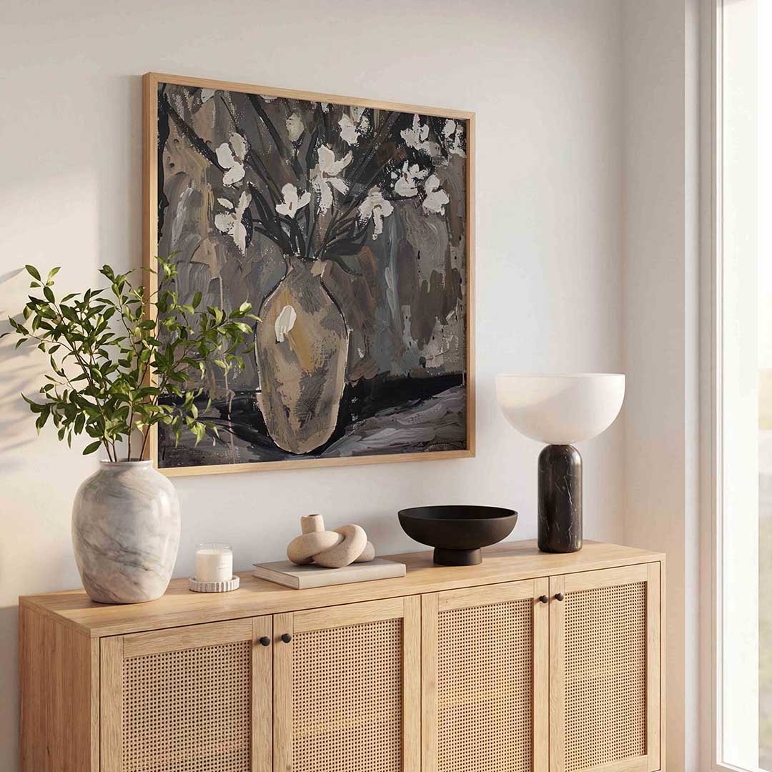 Bloemen in vaas Poster