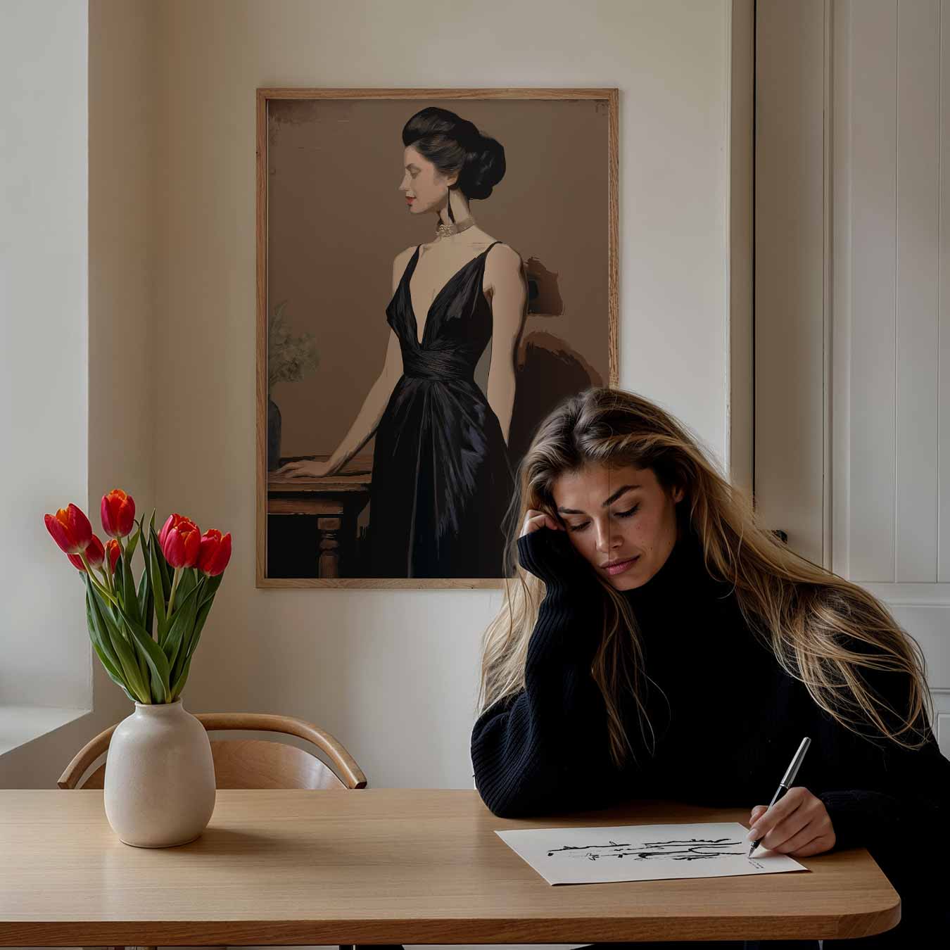 Elegante Vrouwelijke Charme Poster-WallArtistic
