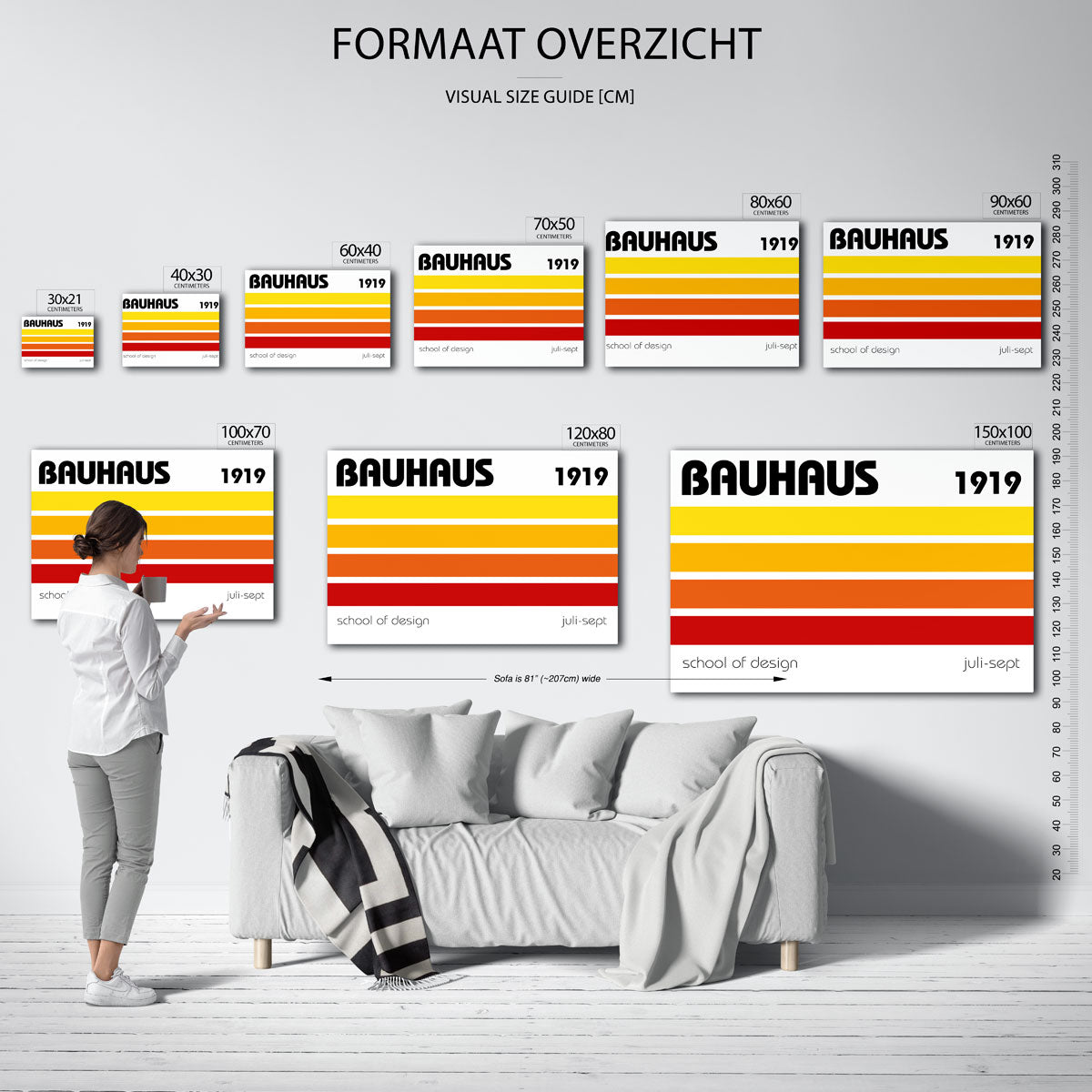 Kleurstroken en tekst Poster