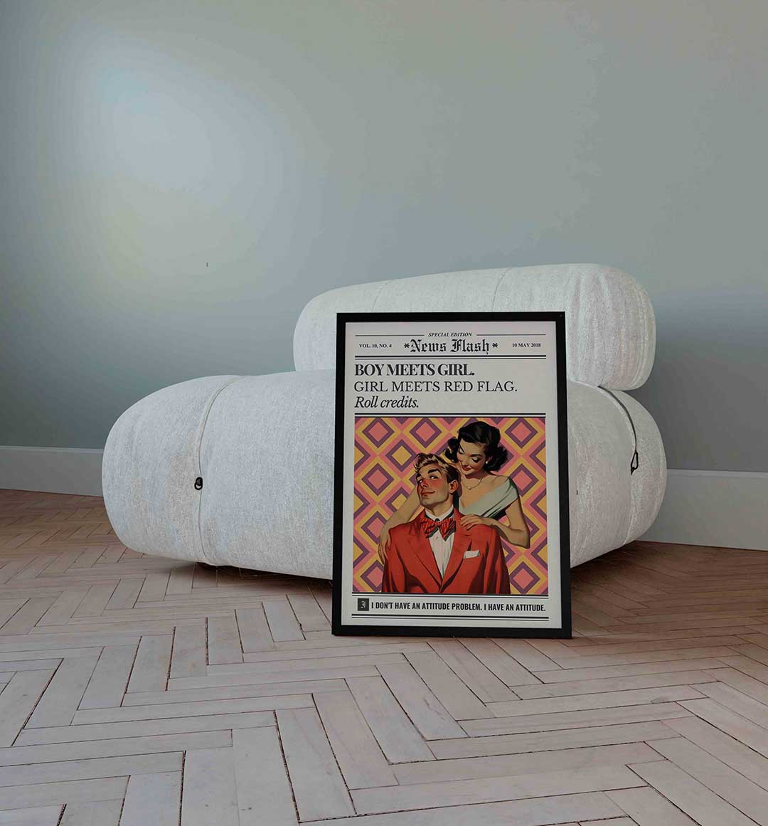 Boy meets girl retro Poster
