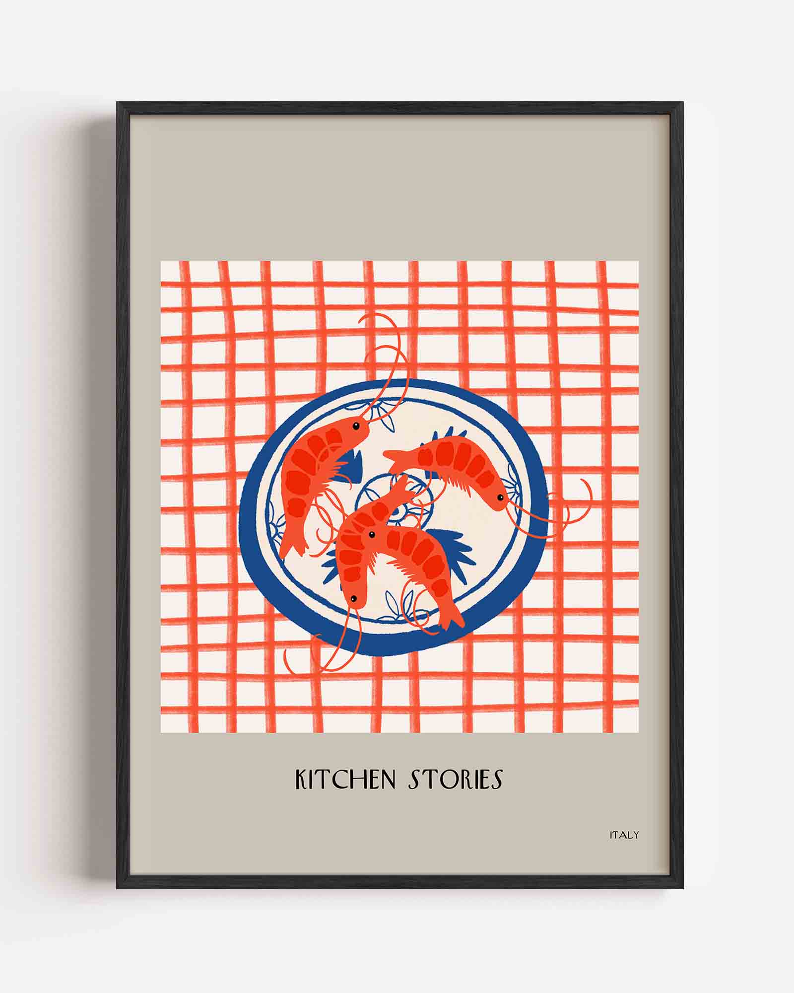 Garnalen op bord Poster
