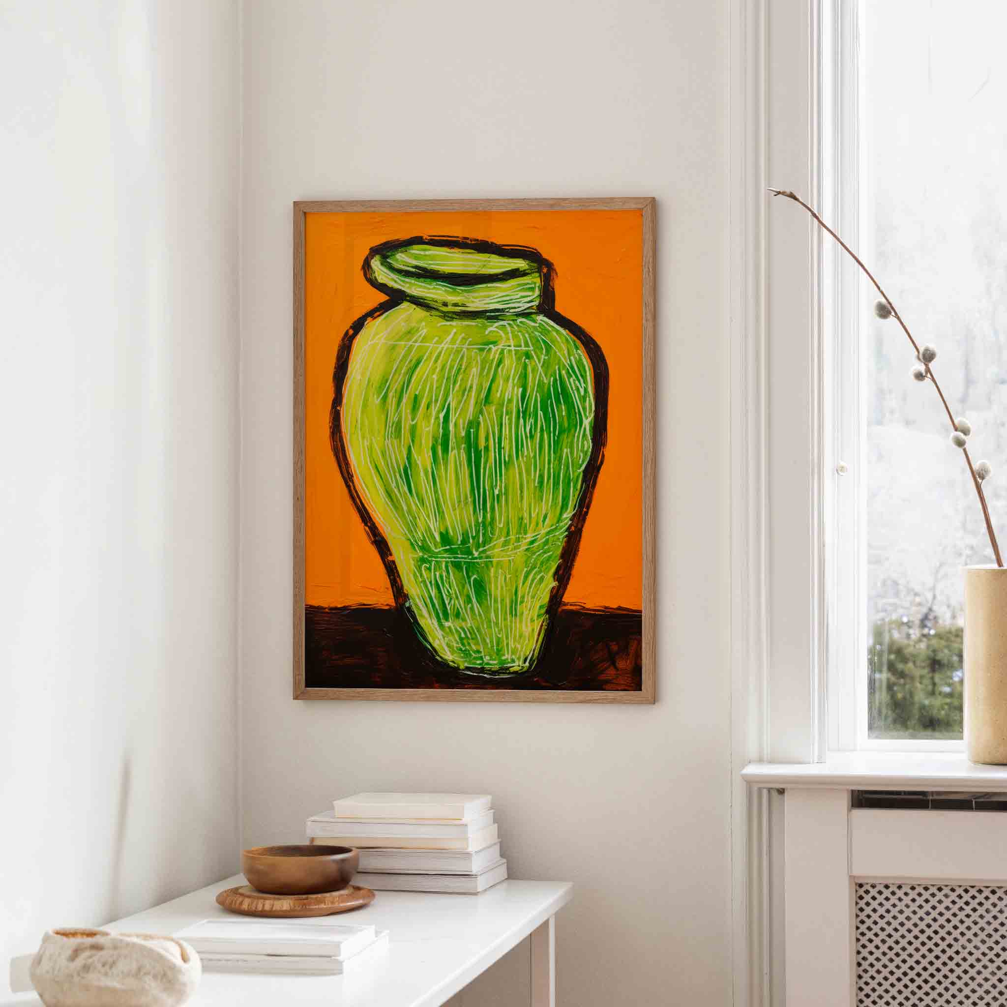 Groene vaas Poster