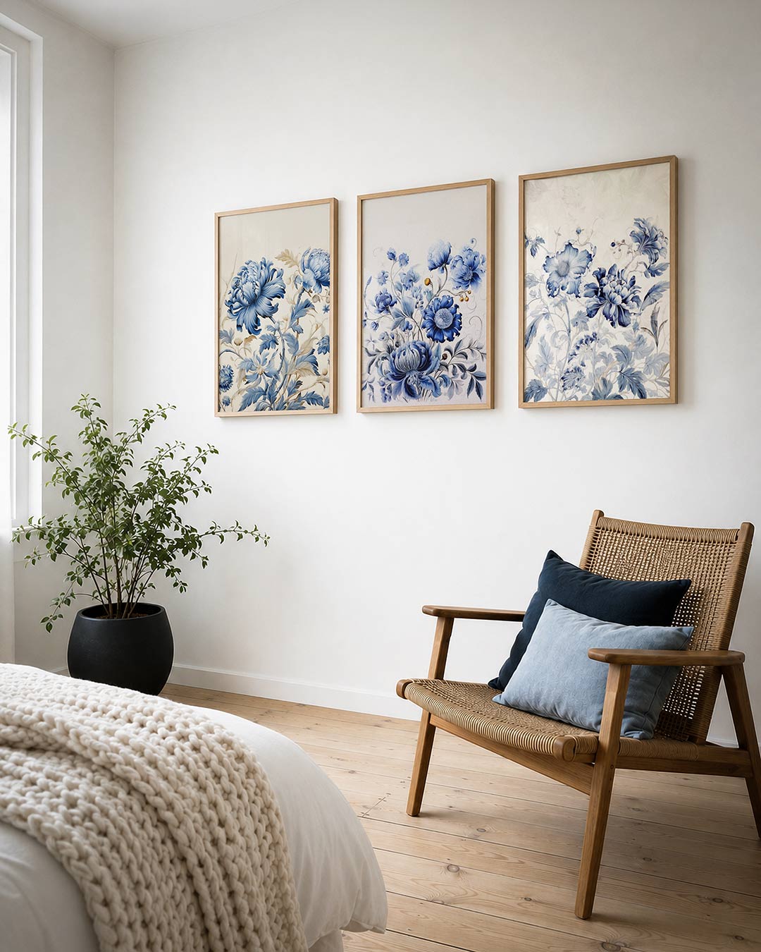 Bloemenpracht in blauw Posterset