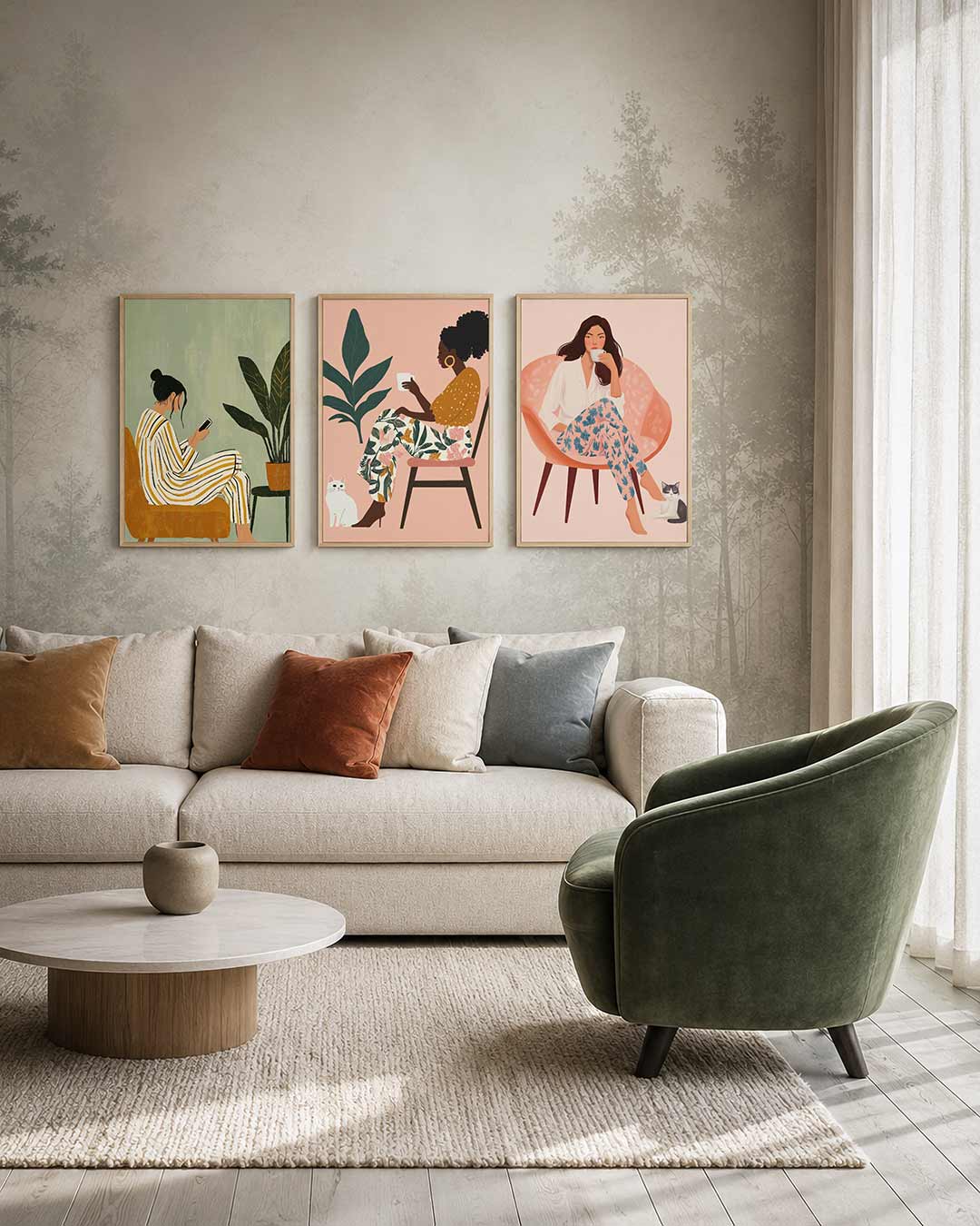 Rustige zithoek Posterset