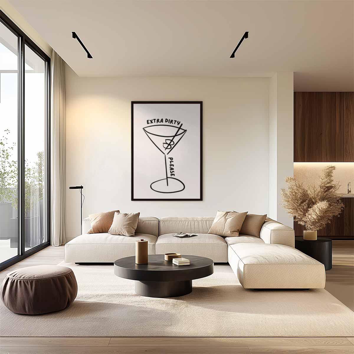 Extra Dirty Cocktail Illustratie Kunstwerk-canvas-dibond-plexiglas-wanddecoratie-WallArtistic