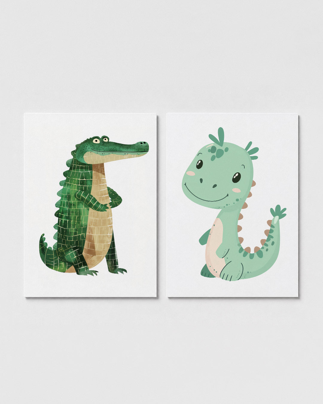 Groene krokodil Posterset