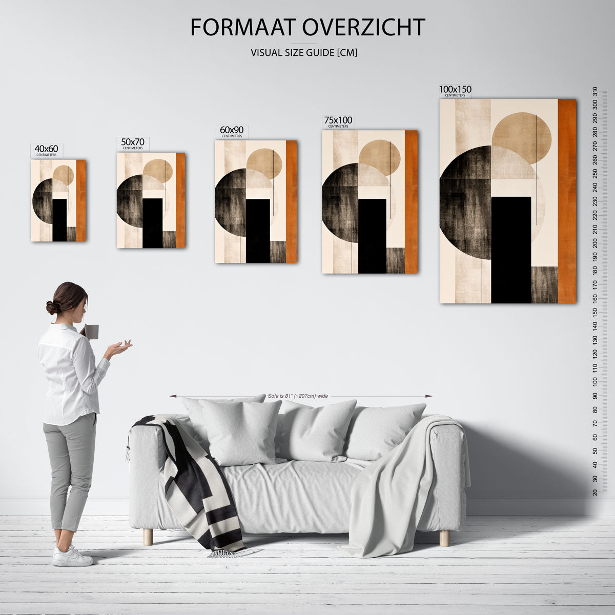 Geometrische vormen compositie Kunstwerk
