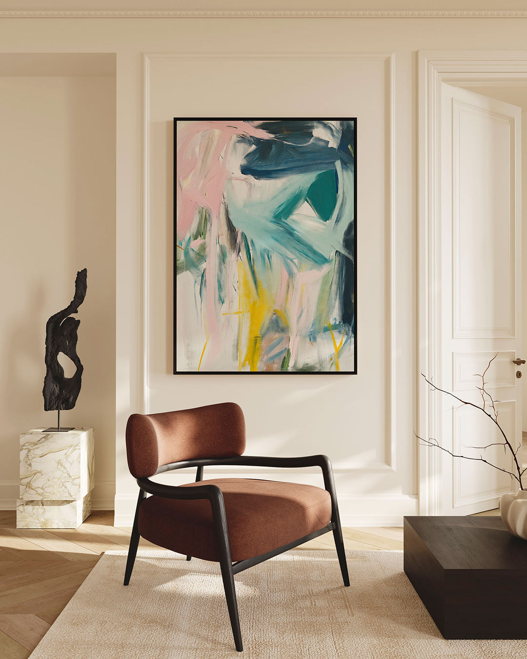 Dynamische kleurenexplosie Kunstwerk