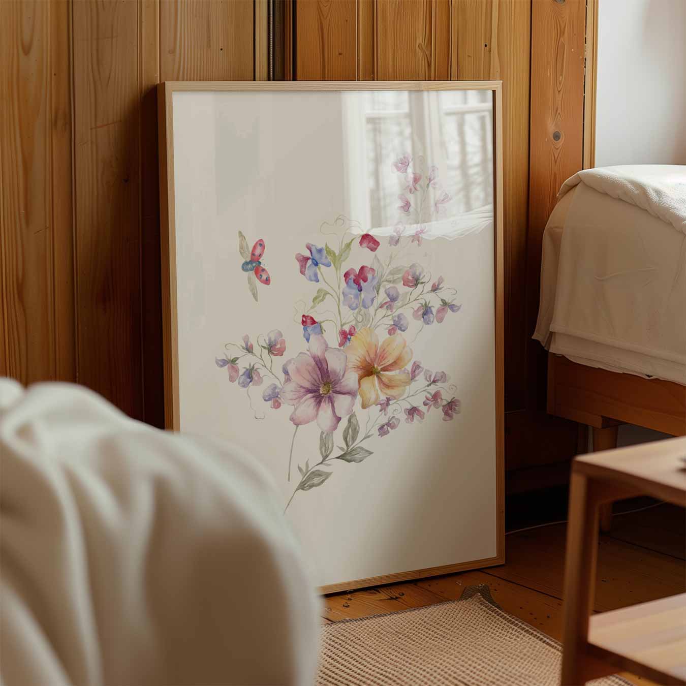Romantische Bloemen Aquarel Poster-WallArtistic