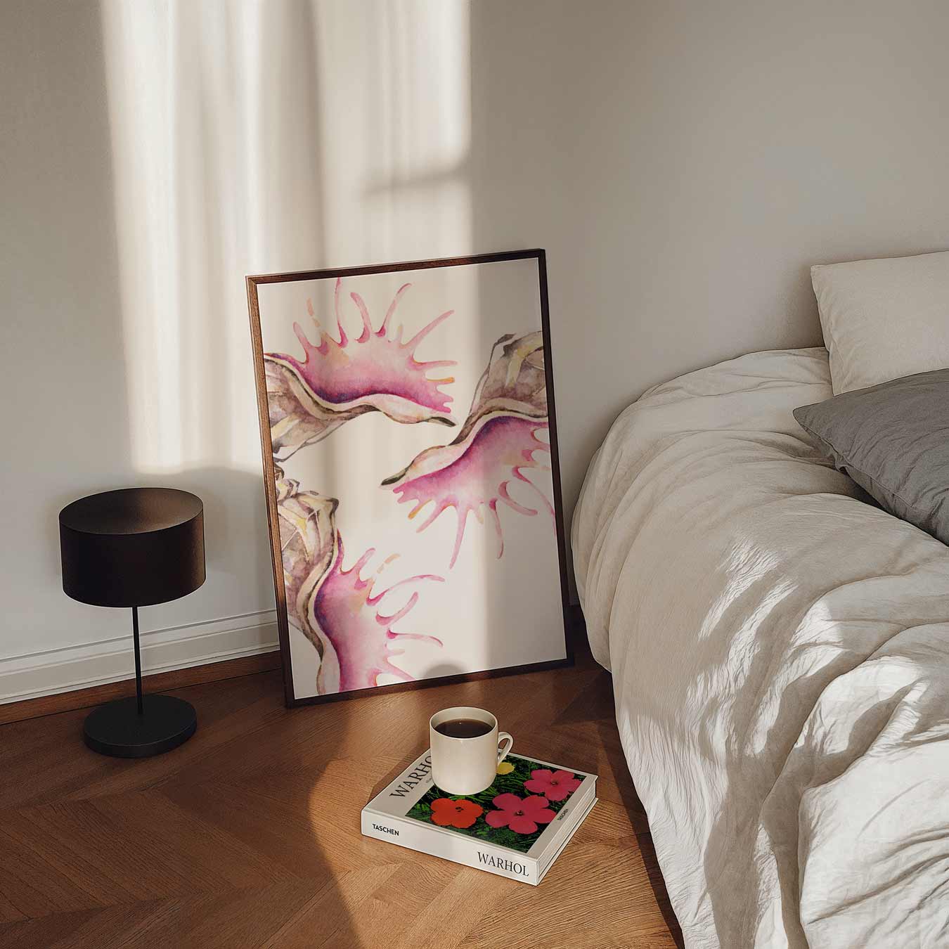 Roze Schelpen Poster-WallArtistic