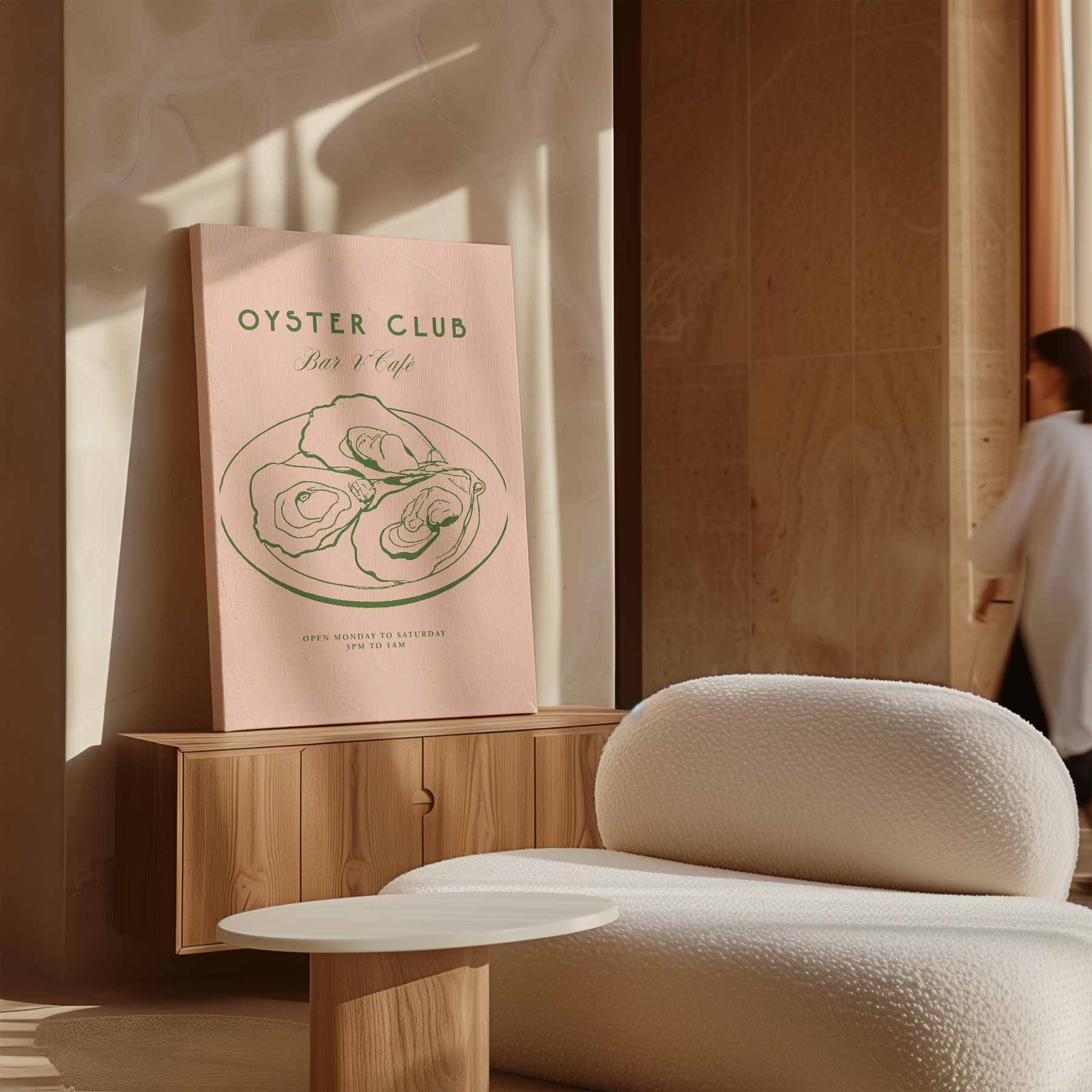 Oyster Club Illustratie Kunstwerk-canvas-dibond-plexiglas-wanddecoratie-WallArtistic