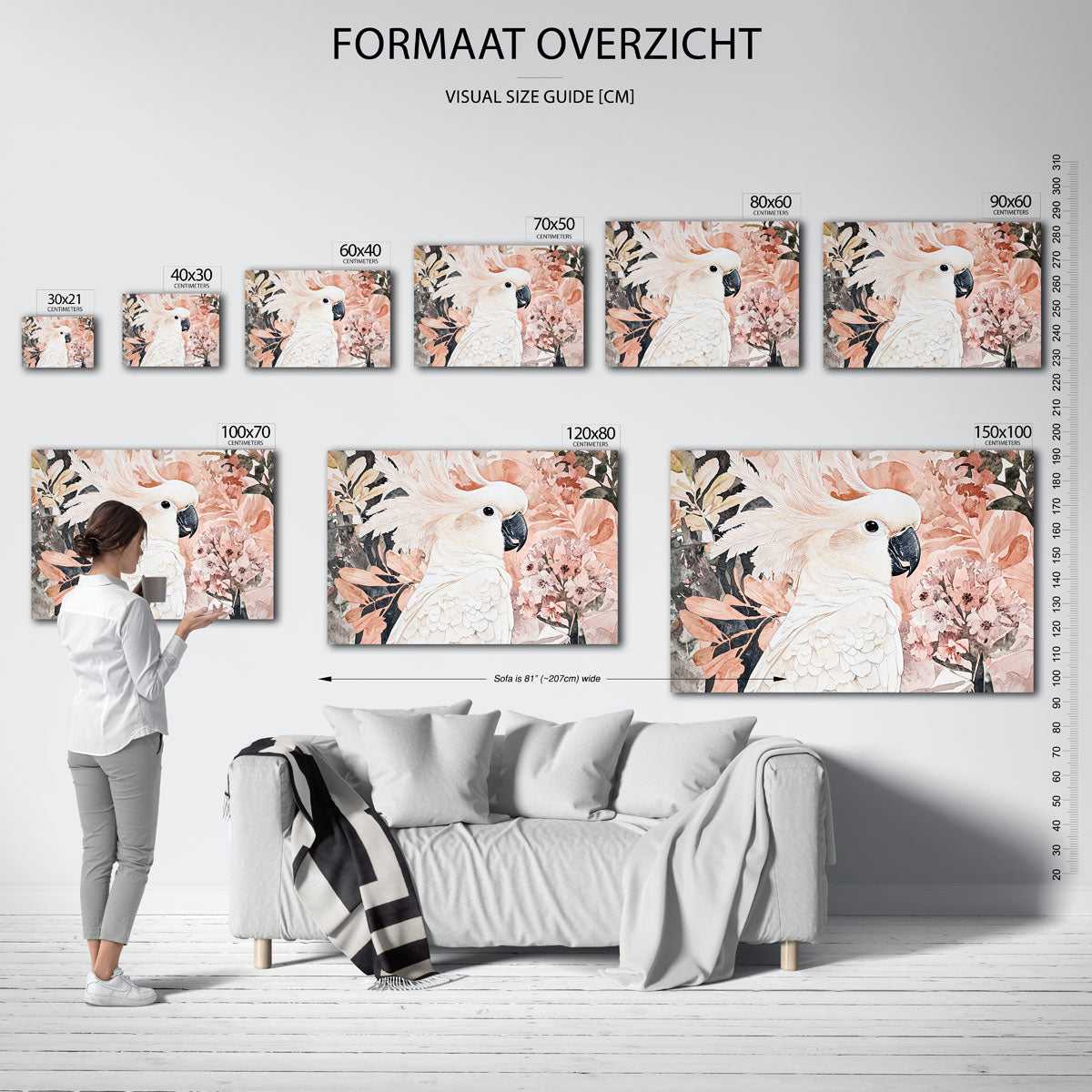 Witte papegaai Poster