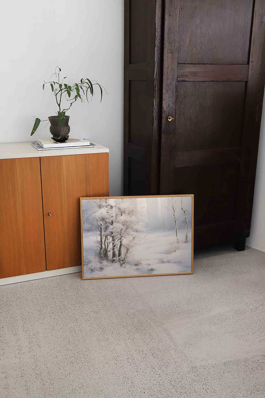 Sneeuwlandschap met bomen Poster