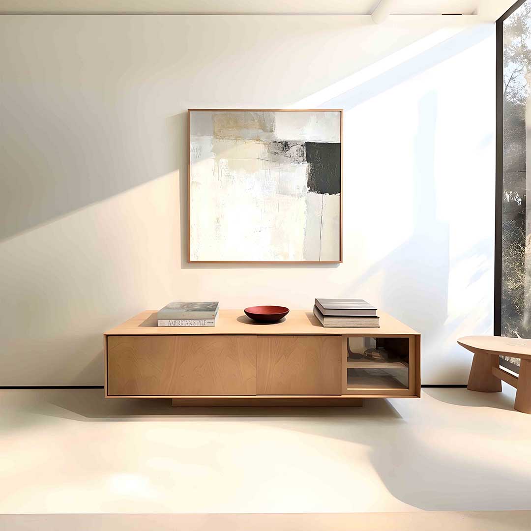 Abstracte beige en zwarte Poster