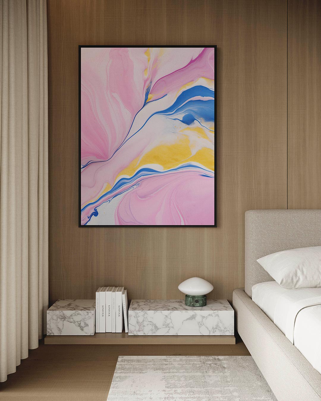 Vloeiende kleurencompositie Kunstwerk