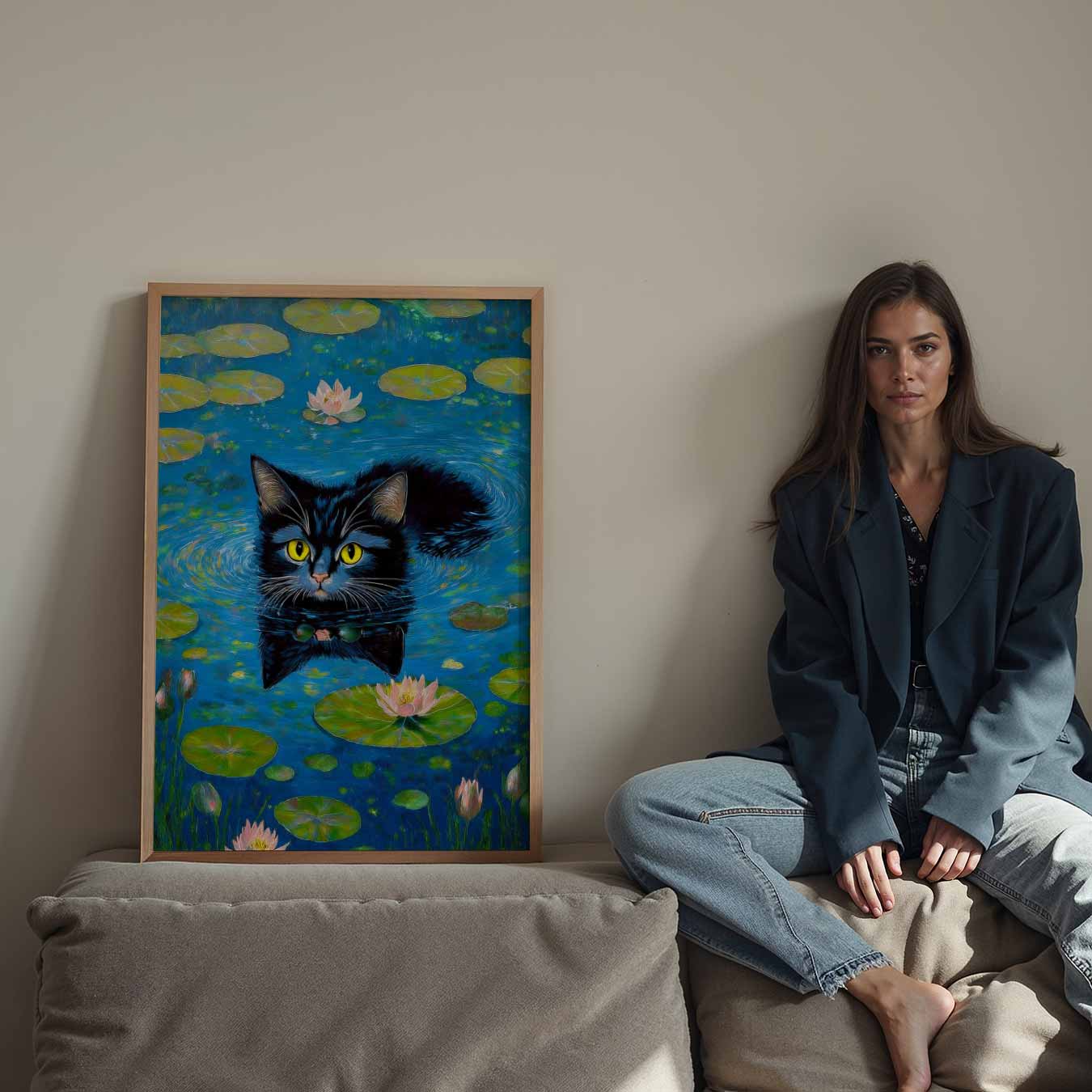 Zwemavontuur van de Kat Poster-WallArtistic