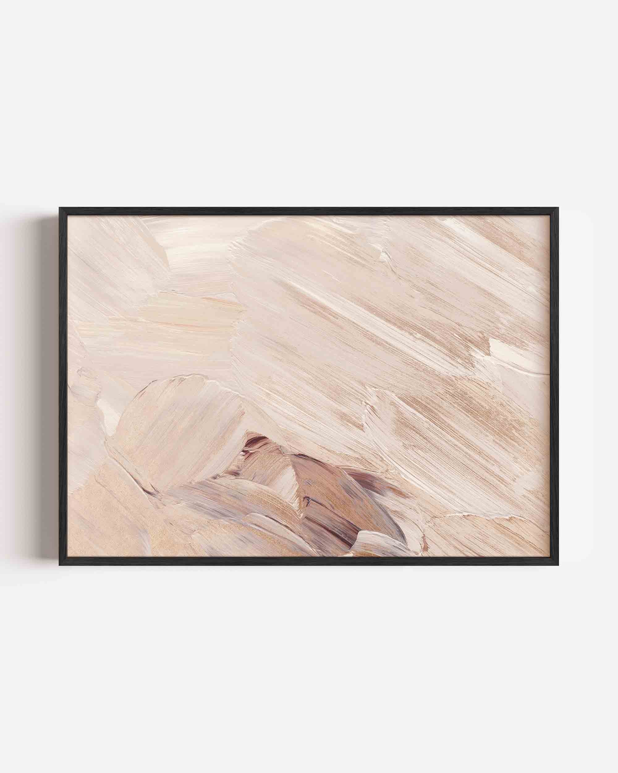 Abstracte beige penseelstreken Poster