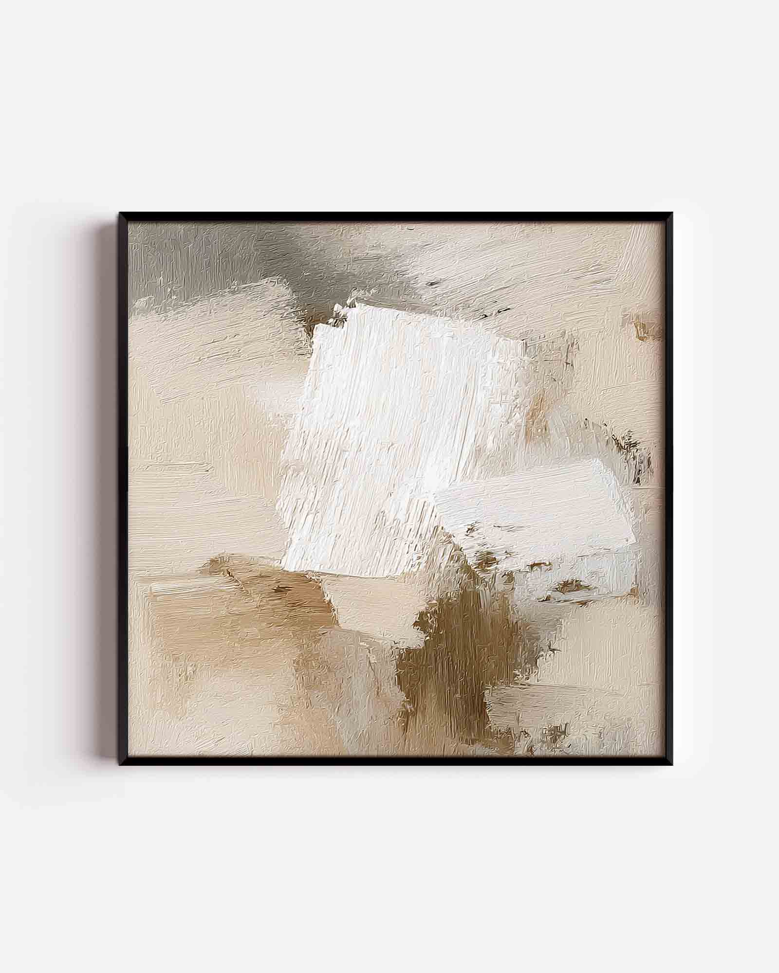 Abstracte beige en witte Poster