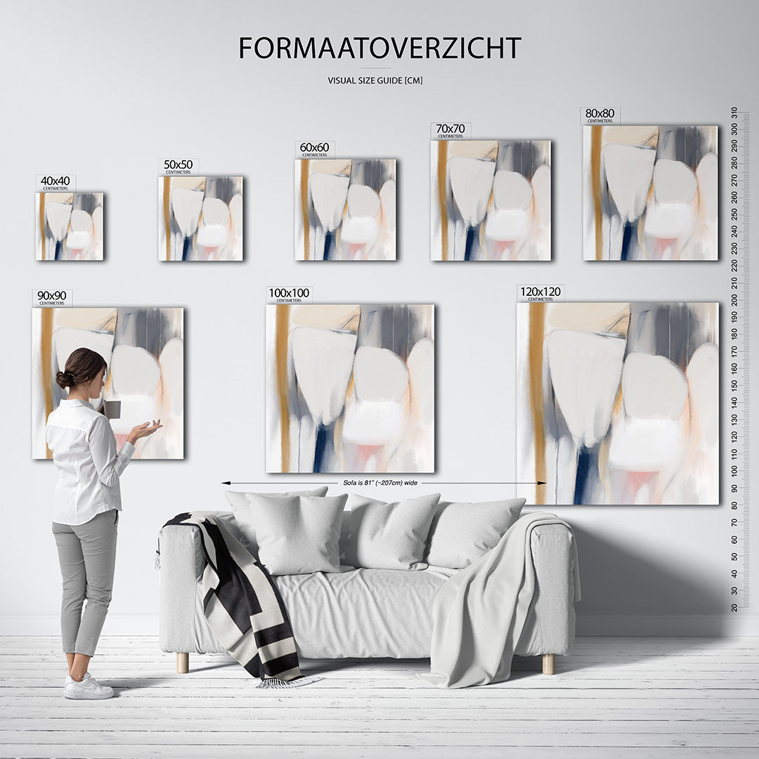 Vloeiende vormen compositie Kunstwerk