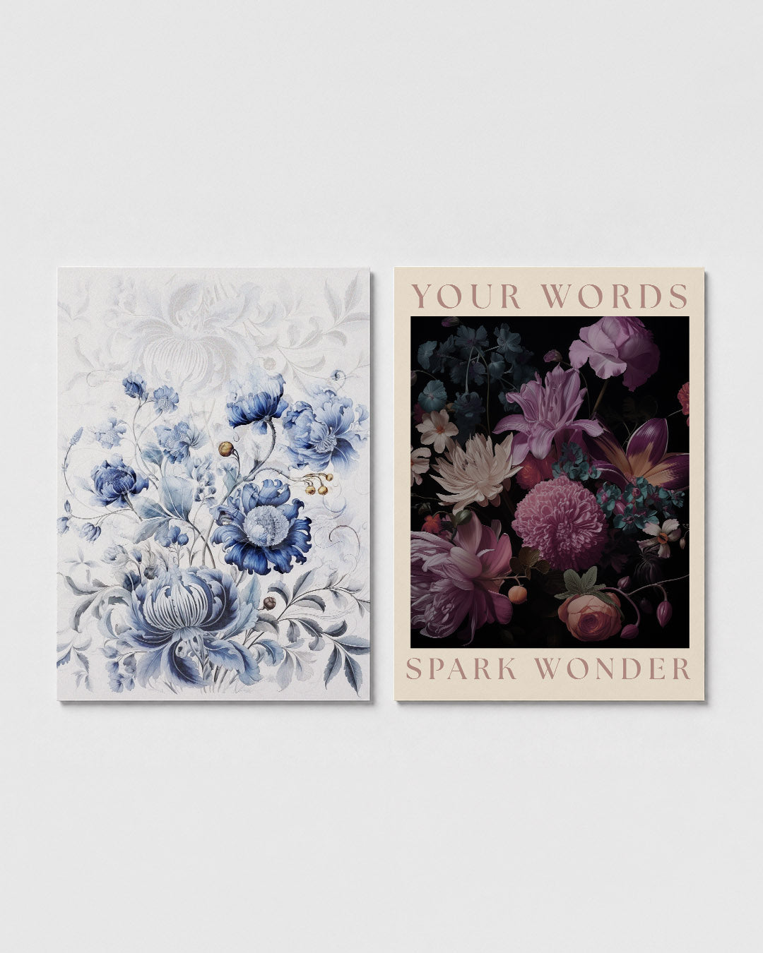 Bloemenpracht in blauw Posterset