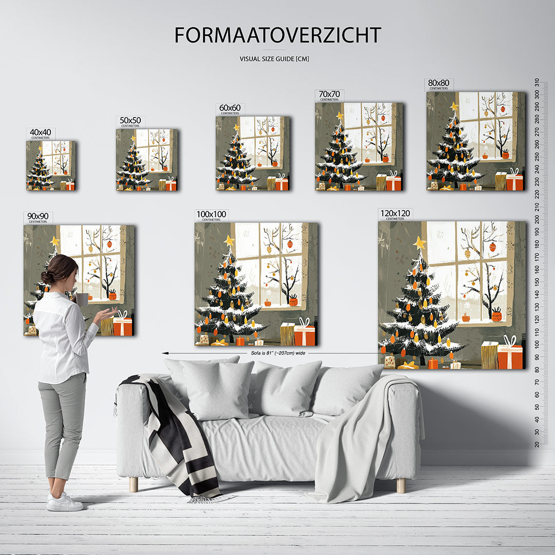 Kerstboom met cadeaus Kunstwerk