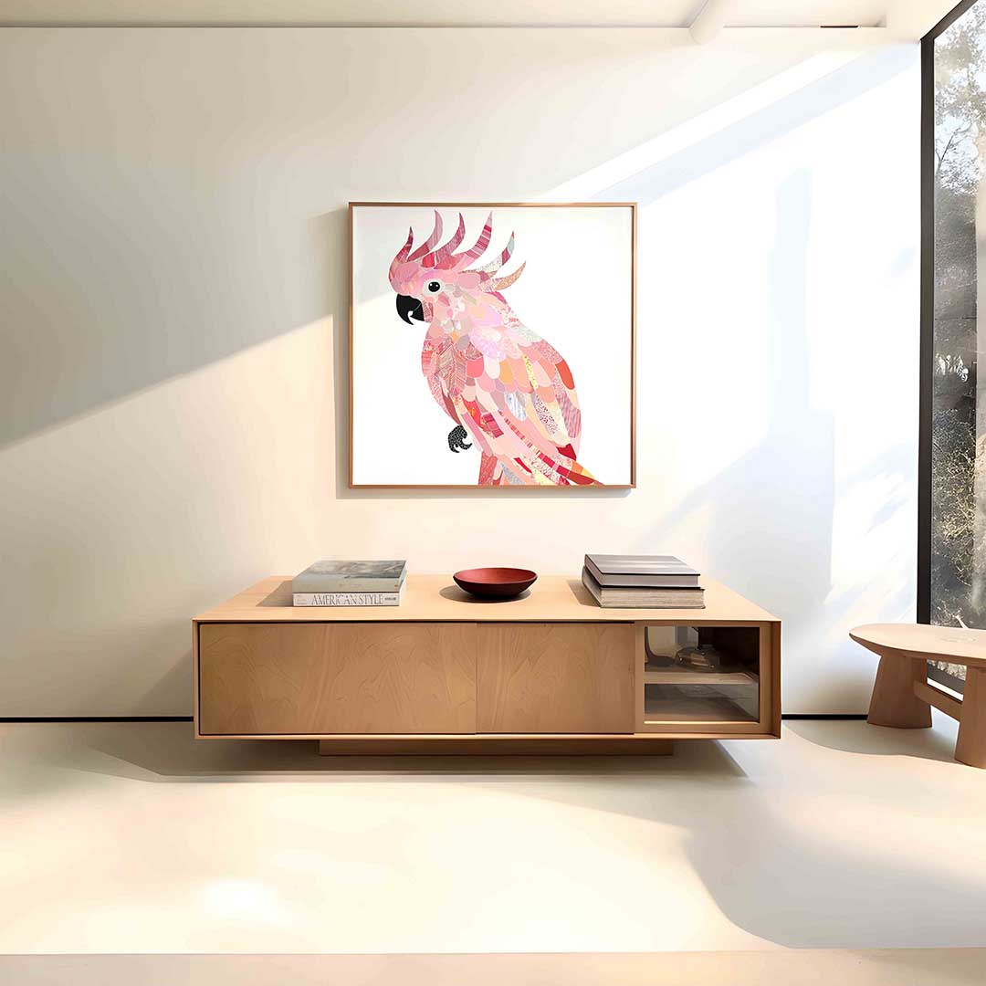 Papegaai in roze tinten Poster