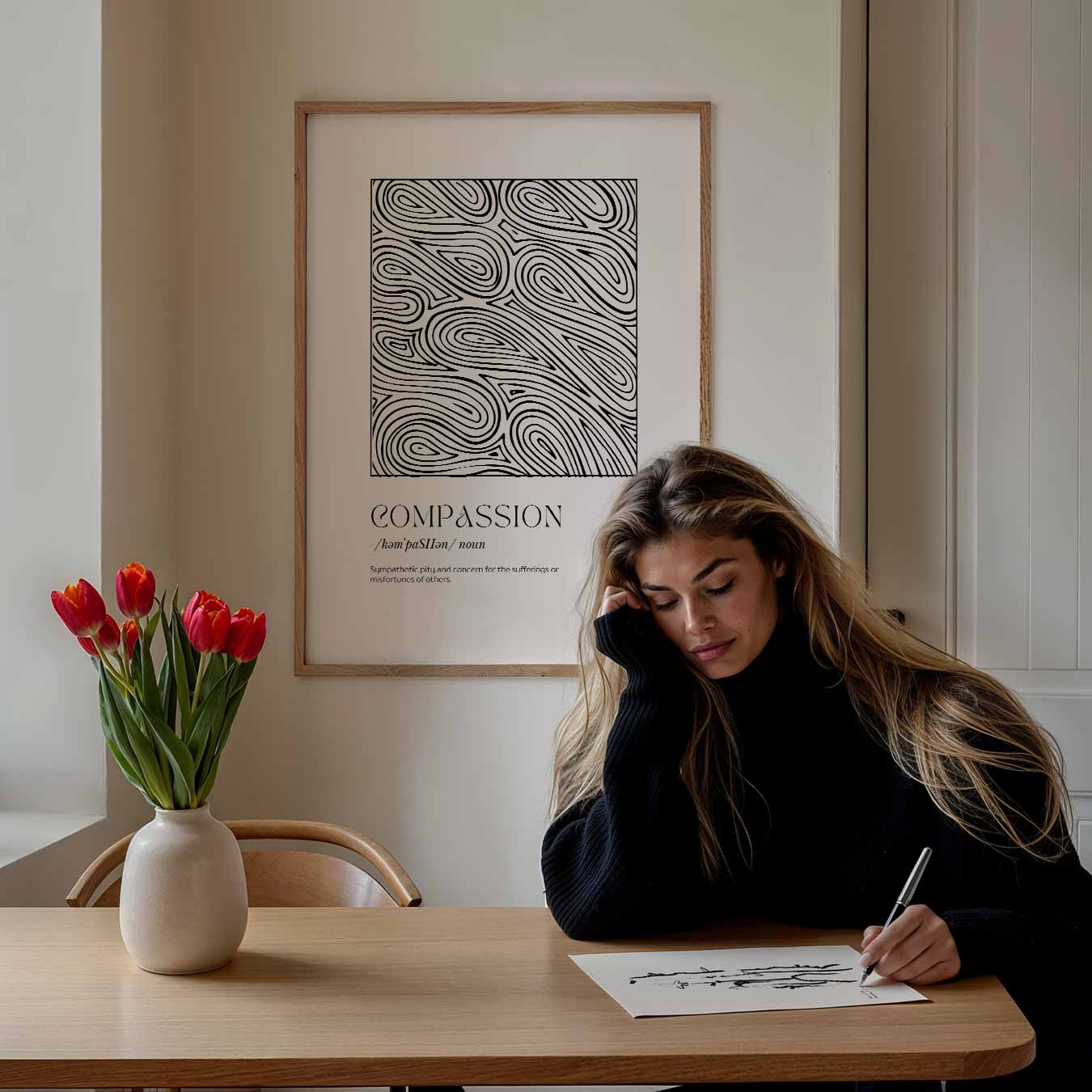 Meditatieve Compassie Poster-WallArtistic