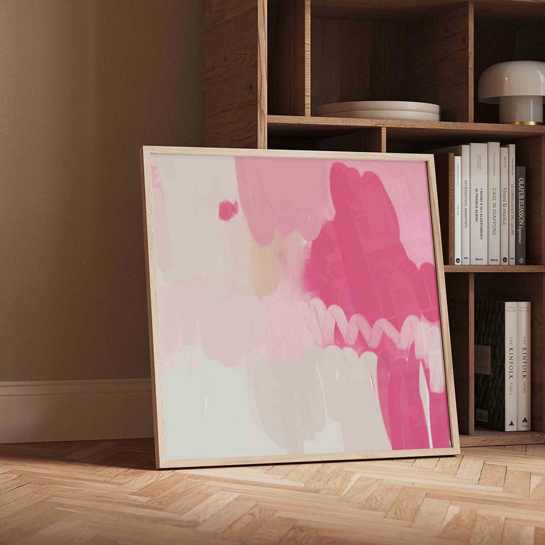 Roze en beige vormen Poster