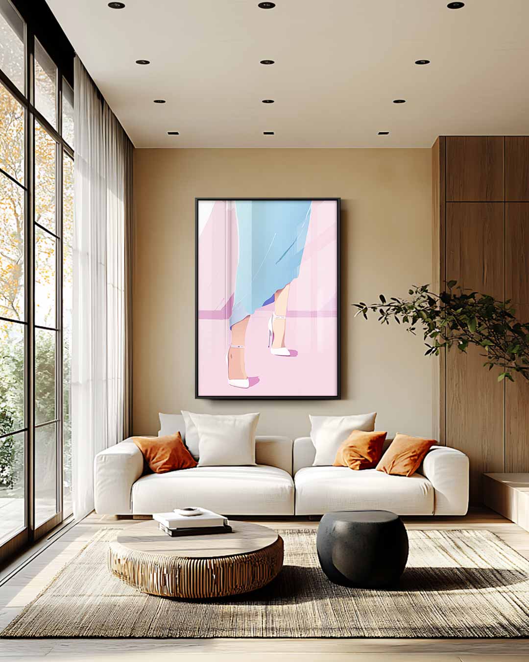 Elegantie in Pastel Kunstwerk-canvas-dibond-plexiglas-wanddecoratie-WallArtistic