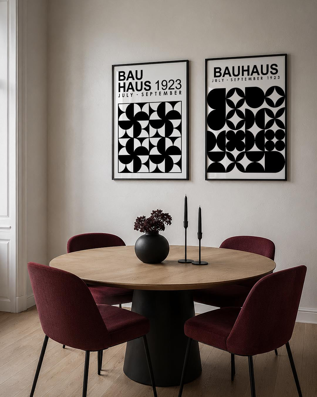 Zwart wit patronen Posterset