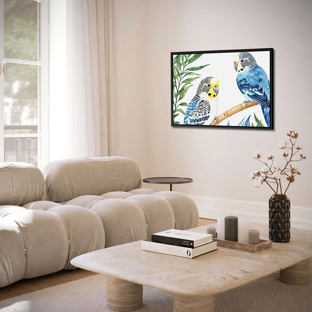 Vrolijke parkieten Kunstwerk