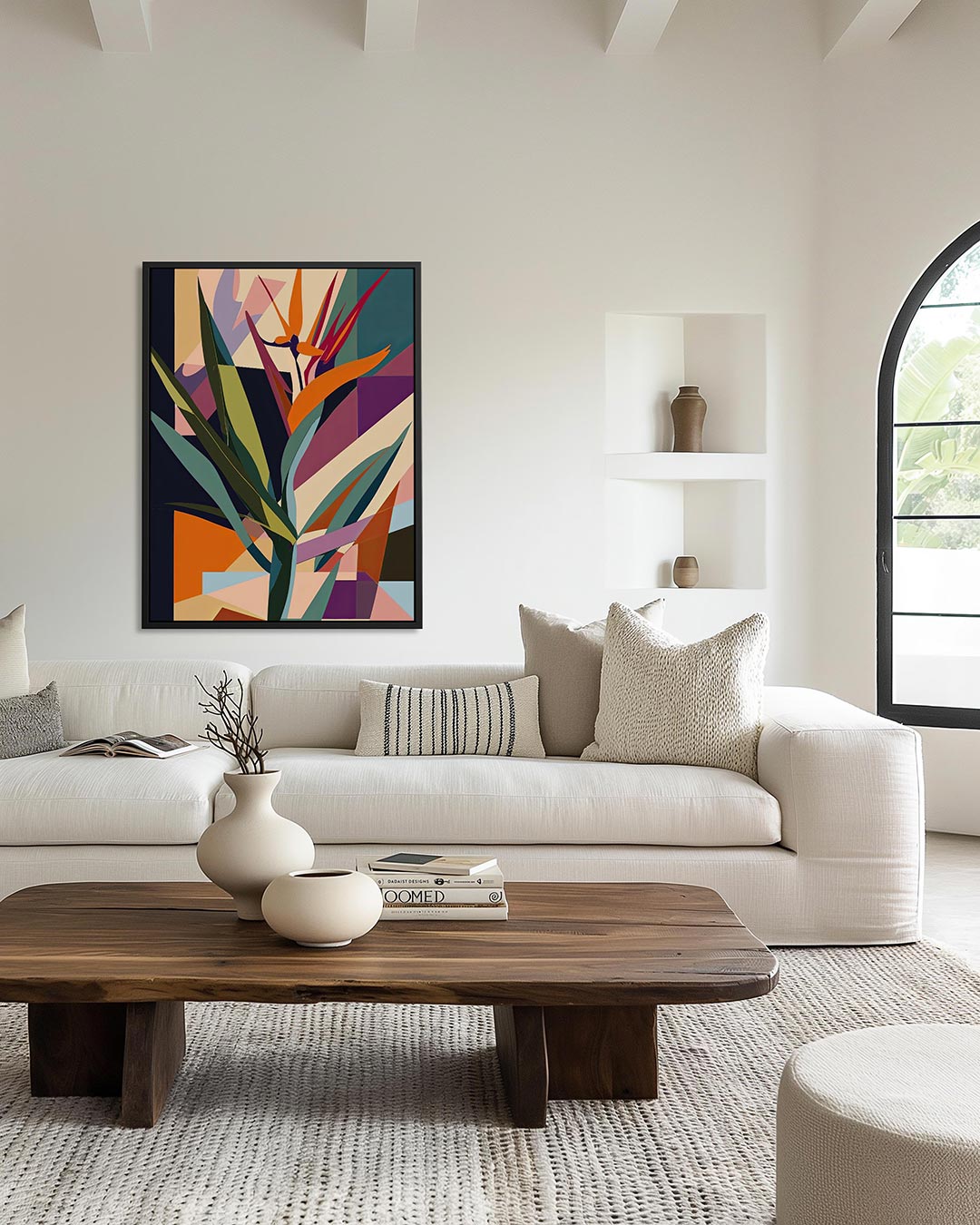 Geometrische bloemvormen Kunstwerk