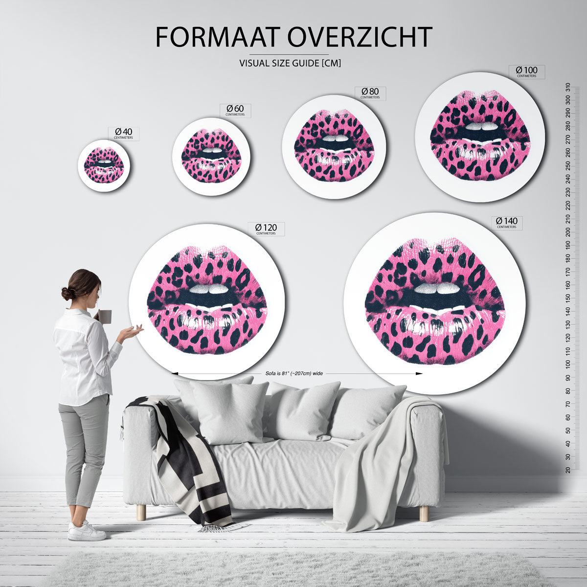 Roze lippen Muurcirkel